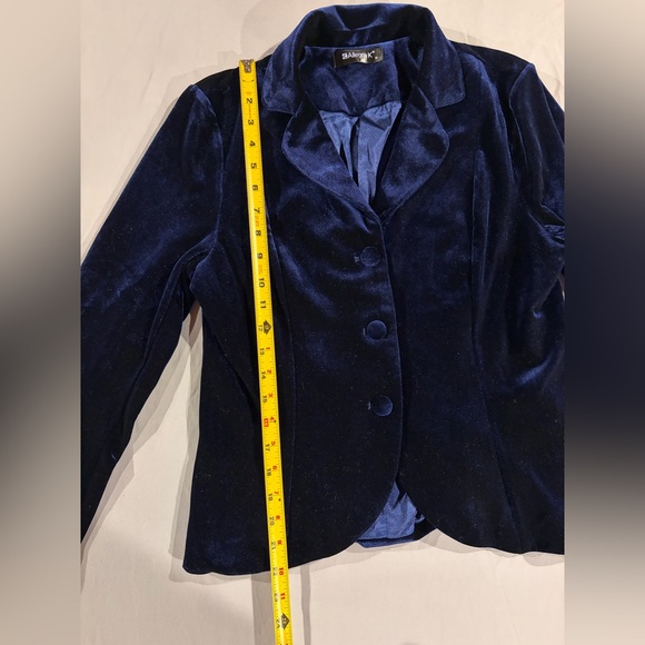 Allegra K Women's Deep Blue Velvet Blazer Size Medium - Picture 5 of 7